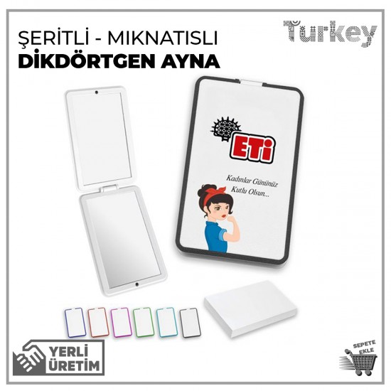 Dikdörtgen Ayna Şeritli Mıknatıslı